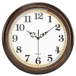Vintage Silent Battery Operated Wall Clock, Bronze