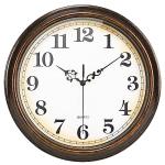 Vintage Silent Battery Operated Wall Clock, Bronze