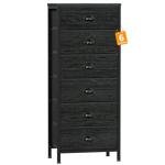 Tall 6-Drawer Black Dresser and Nightstand Set