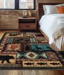 YIHOUSE 5x7 Rustic Bear Area Rug