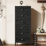 Tall 6-Drawer Black Dresser and Nightstand Set