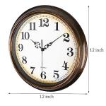 Vintage Silent Battery Operated Wall Clock, Bronze