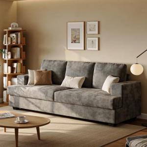 Comkei 89" Comfy Grey Sectional Sofa for Small Spaces
