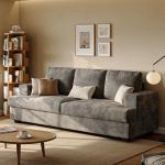 Comkei 89" Comfy Grey Sectional Sofa for Small Spaces