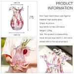 Modern Handblown Glass Vase with Pink Petals