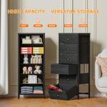 Tall 6-Drawer Black Dresser and Nightstand Set