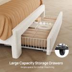 Rolanstar Twin Bed Frame with Storage and LED Lights