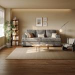 Comkei 89" Comfy Grey Sectional Sofa for Small Spaces