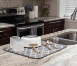 S&T White Trellis Microfiber Dish Drying Mat 16"x18