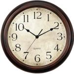 Silent Vintage Wall Clock - 8.5 Inch Bronze