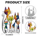 Colorful Mid Century Cat Wall Art Sculpture