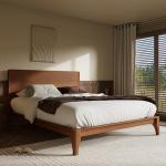 Merax Queen Bamboo Platform Bed Frame with Headboard
