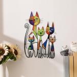Colorful Mid Century Cat Wall Art Sculpture