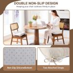 Beige Chair Cushions Set of 4 with Ties