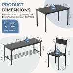 DUMOS 4-Person Dining Table Set with Bench