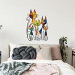 Colorful Mid Century Cat Wall Art Sculpture