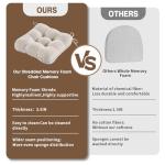 Beige Chair Cushions Set of 4 with Ties