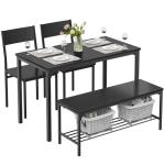 DUMOS 4-Person Dining Table Set with Bench