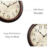 Silent Vintage Wall Clock - 8.5 Inch Bronze