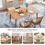 Beige Chair Cushions Set of 4 with Ties