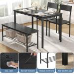 DUMOS 4-Person Dining Table Set with Bench