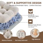 Beige Chair Cushions Set of 4 with Ties