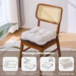 Beige Chair Cushions Set of 4 with Ties