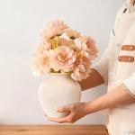 Rustic Ceramic Flower Vase for Home Decor