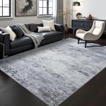 Toneed Soft Abstract Area Rug - 4x6 Feet Grey