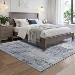 Toneed Soft Abstract Area Rug - 4x6 Feet Grey