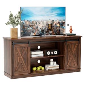 Farmhouse 65-Inch TV Stand with Storage Shelves