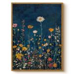 Botanical Floral Canvas Print - Rustic Wildflower Art