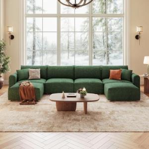 Green Oversized Modular U-Shaped Sectional Sofa