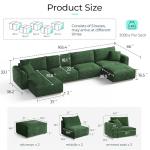Green Oversized Modular U-Shaped Sectional Sofa