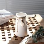 Boho Ceramic Vase with Jute Rope Charm