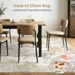 Washable 9x12 Abstract Area Rug in Gray Gold