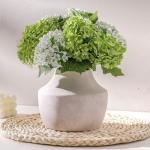 Off-White Rustic Ceramic Flower Vase, 5.3 inch