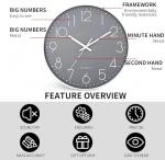 Silent Modern Quartz Wall Clock for Home or Office