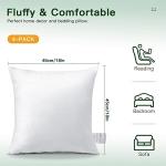 Set of 4 Soft 18x18 Throw Pillow Inserts