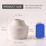 Off-White Rustic Ceramic Flower Vase, 5.3 inch