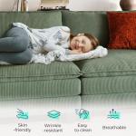 Green Modular Sectional Sofa with Movable Ottoman