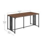 YATINEY 63" Industrial Dining Table for 6-8