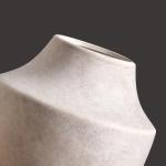 Off-White Rustic Ceramic Flower Vase, 5.3 inch