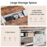 Lift Top Coffee Table with Storage - White