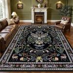 Vintage Floral Washable 8x10 Area Rug