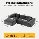 Grey 108” Cloud Modular Sectional Sofa with Storage