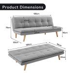 Light Grey 3-Seater Sofa Bed Couch