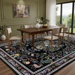 Vintage Floral Washable 8x10 Area Rug
