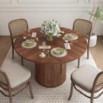47-Inch Round Dining Table with Storage Shelf
