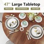 47-Inch Round Dining Table with Storage Shelf